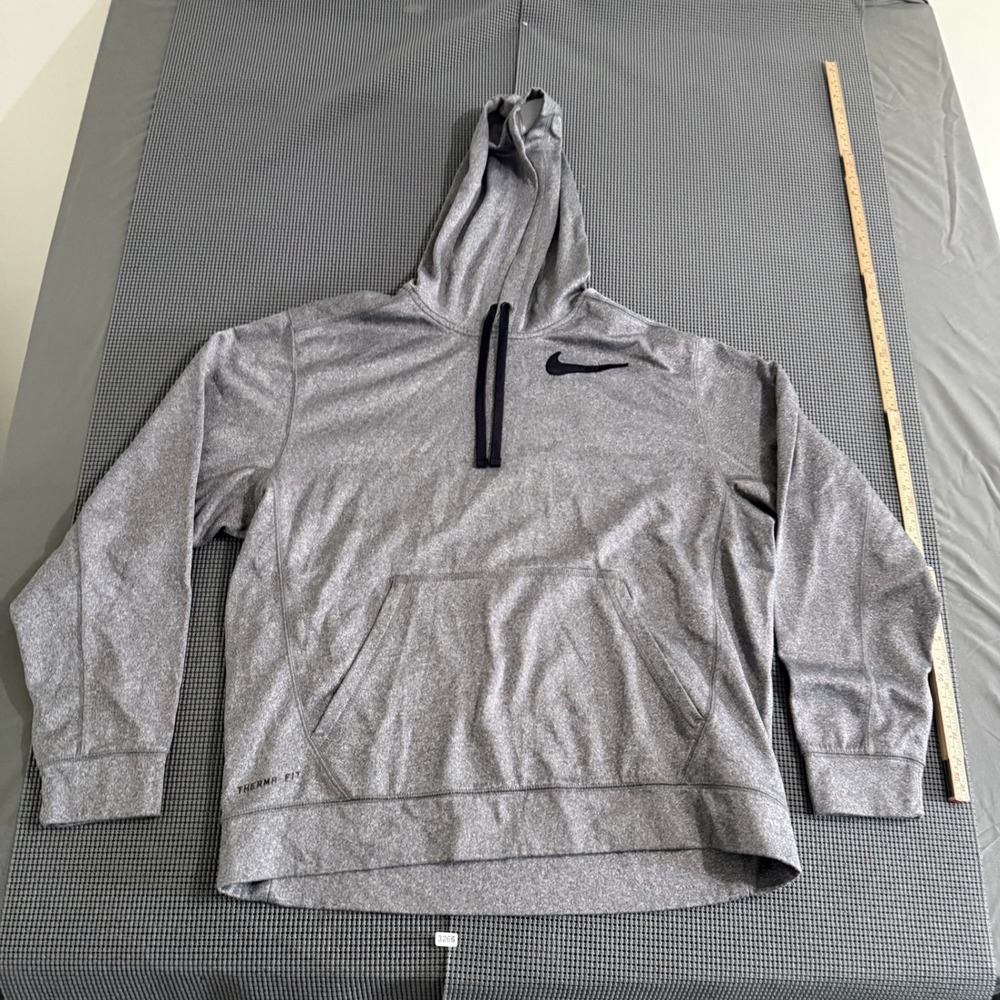 Nike Therma-FIT Mens Gray Heathered Pullover Hoodie Size L